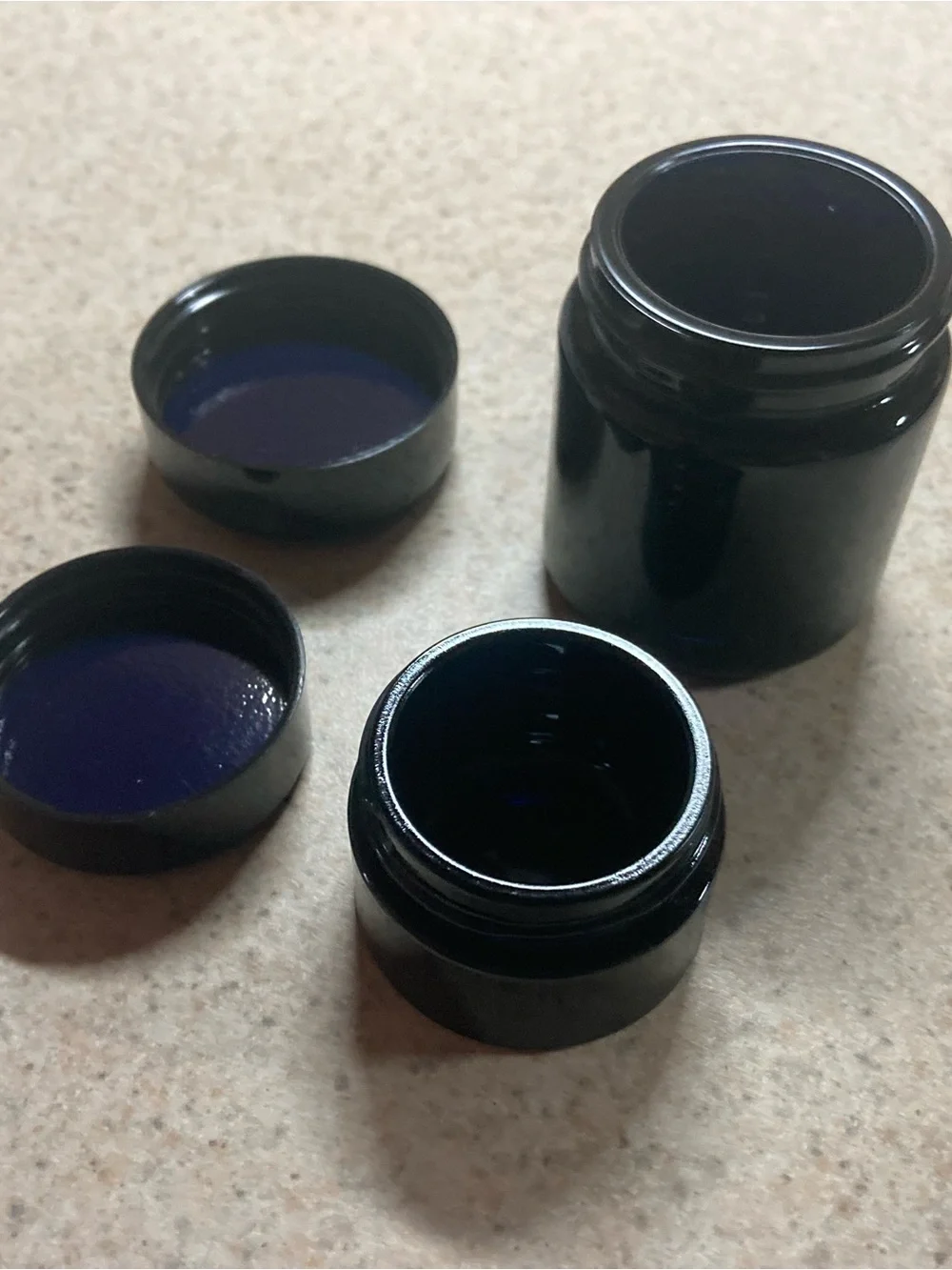 Dark Blue UV Protection Glass Kitchen or Cosmetic Infinity Jars - Set of 2